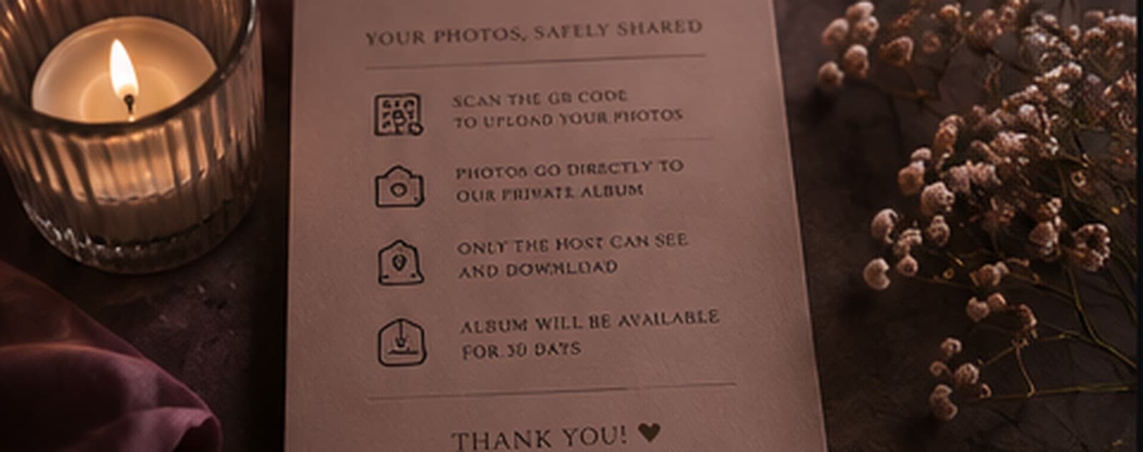 Clear, upfront rules for exactly where guests' photos go.